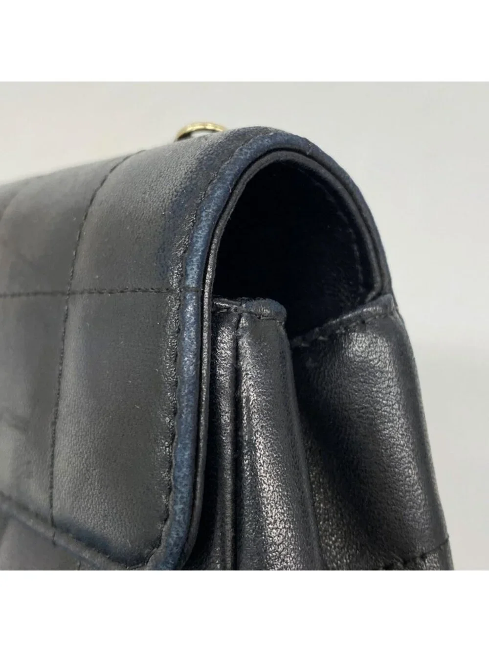 Chanel Shoulder Bag Choco Bar Lambskin Black Gold